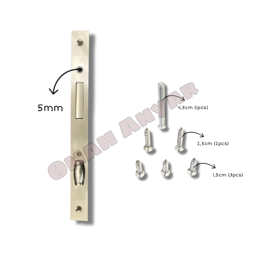 Kunci Pintu Bodi Pelor Bodi Lidah Lock Body SS dekson 8485 RL