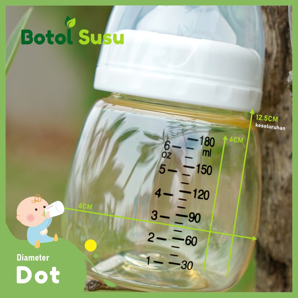 Botol Bayi 180 ML Bahan PPSU BPA  FREE