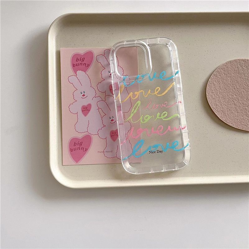 Soft Case Silikon TPU Transparan Motif Hati Untuk IPhone 14 13 12 11 Pro XS Max XR X 8 7 6 6S Plus