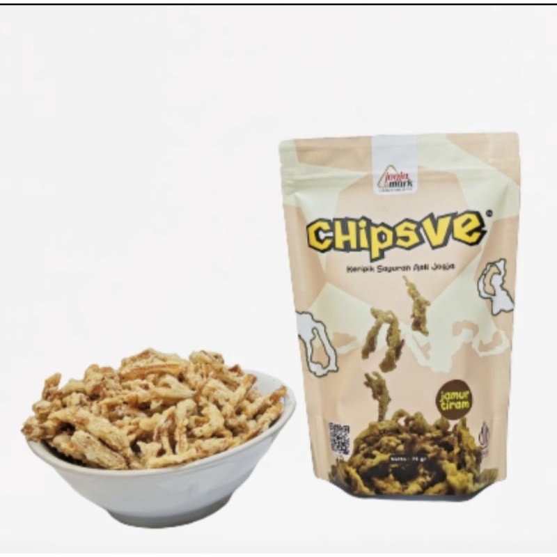 Jual Keripik Jamur Tiram Original Asli Jogja Merek CHipsVe 75g Shopee Indonesia