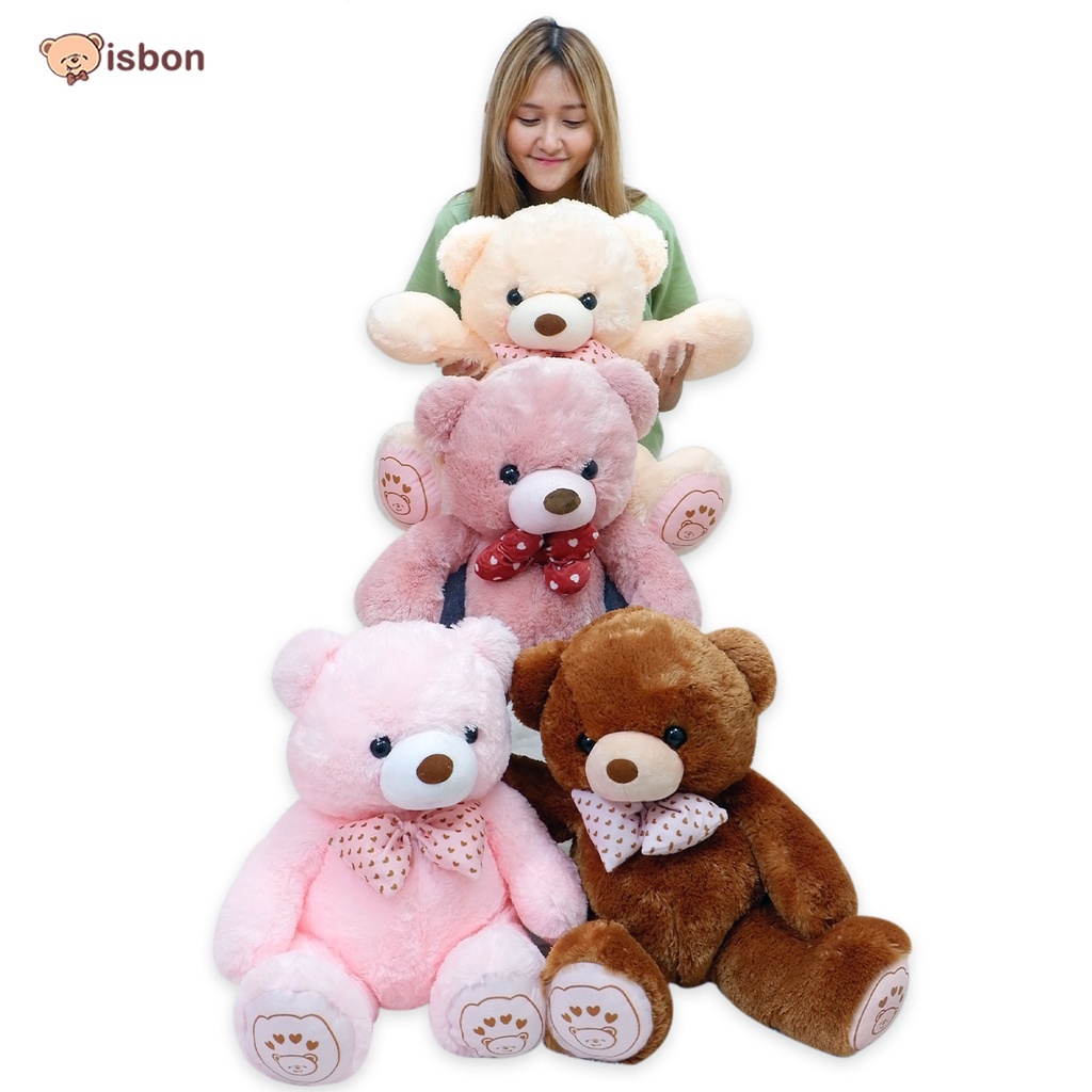 Boneka Beruang Teddy Happy Bear with Pita Lucu Gendut dipeluk gemas lucu imut premium SNI by stana Boneka