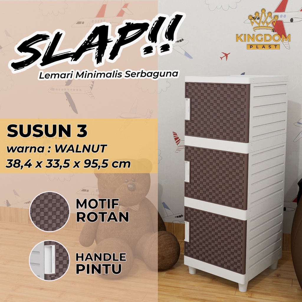 LEMARI PAKAIAN MINIMALIS KINGDOM SLAP WALLNUT LEMARI SWING LEMARI PLASTIK LEMARI BAJU LEMARI BAGUS LEMARI MURAH