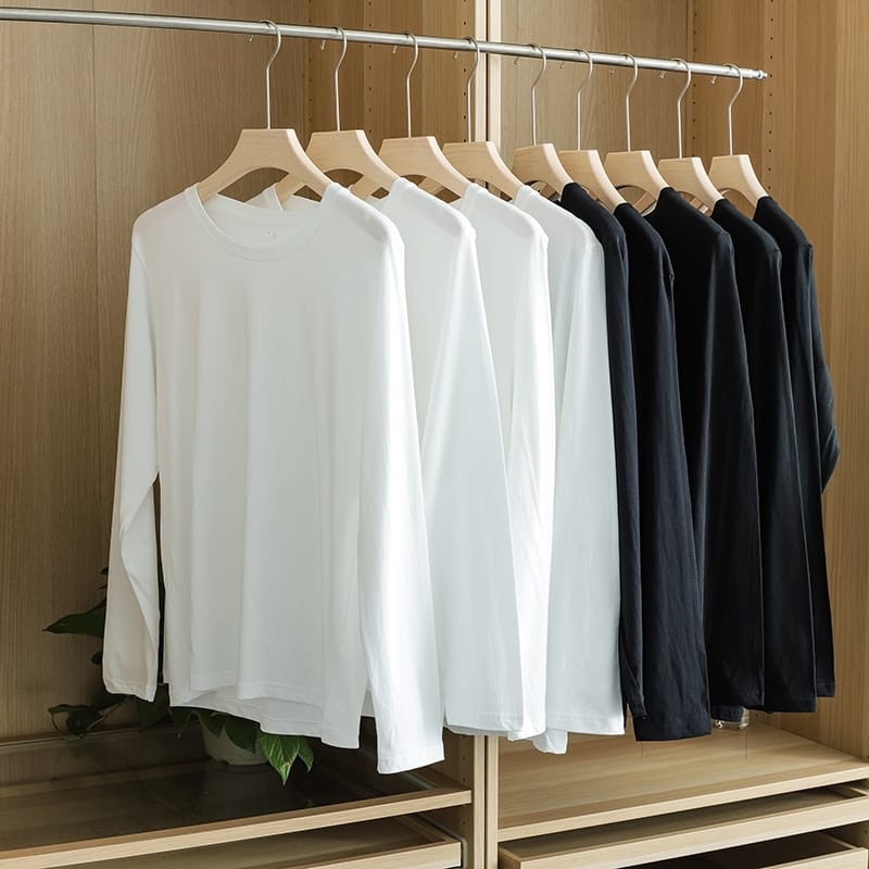 kaos polos pria lengan panjang cotton premium baju kaos polos tangan panjang terlaris