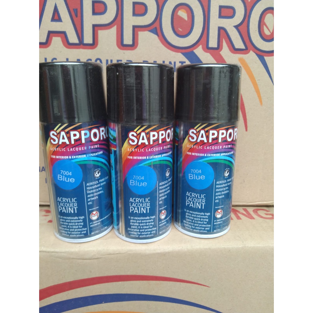 pilok pilox cat spray sapporo 150ml saporo 7004 blue stabilo biru stabilo blue 150ml