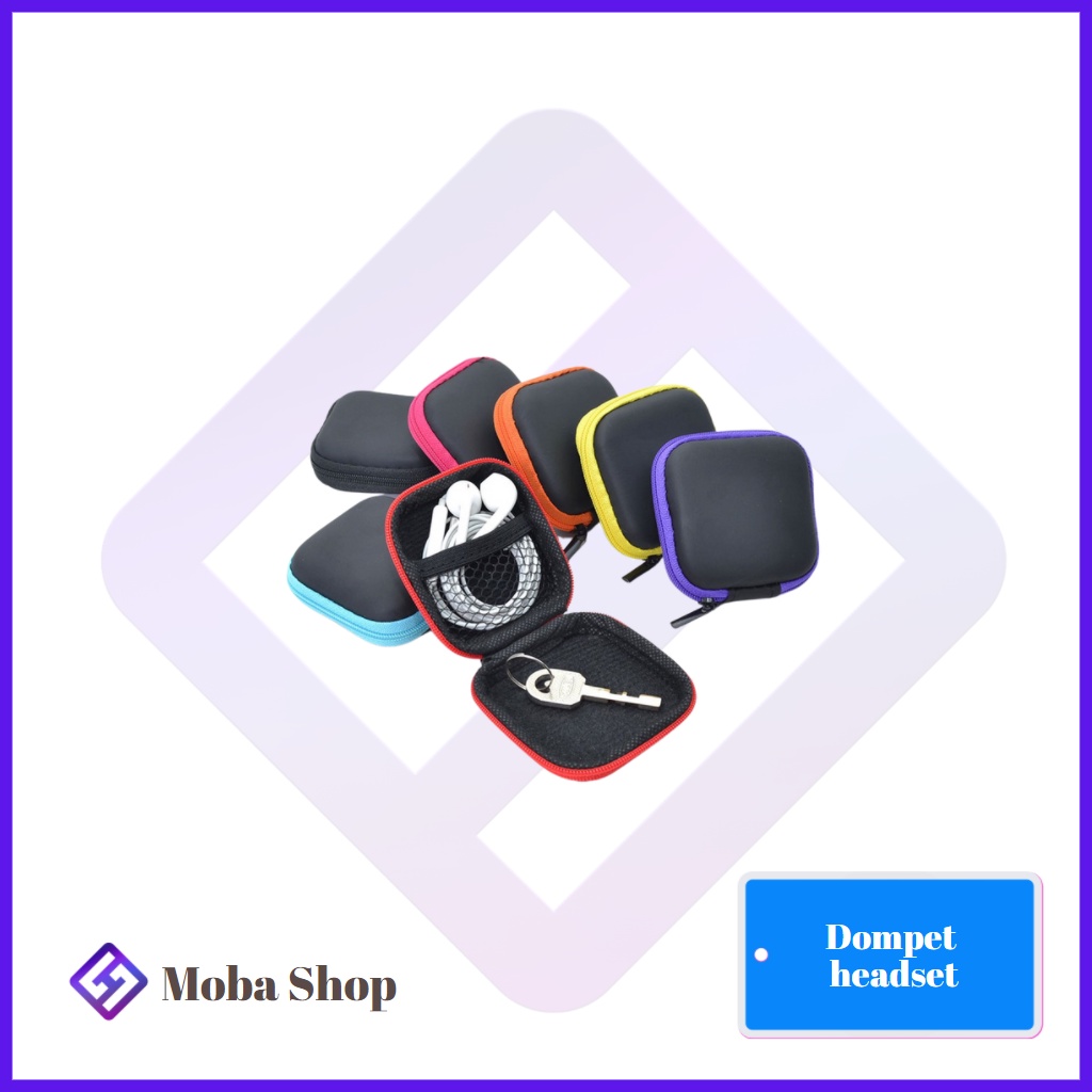 Pouch PERSEGI Penyimpanan Headset / Dompet headset/ Traveling Pouch