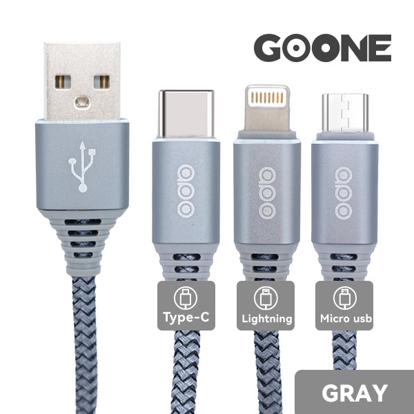 GOONE Kabel Data Kabel Charger Lightning charger Fast Charging Type C USB Lightning 3A 100 CM