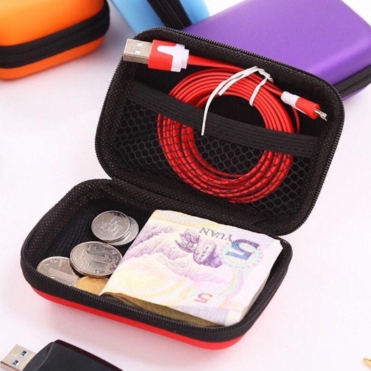 ❤ IJN ❤ Dompet Headset &amp; Koin Petak Charger Mini Head Set Penyimpanan Murah Kabel