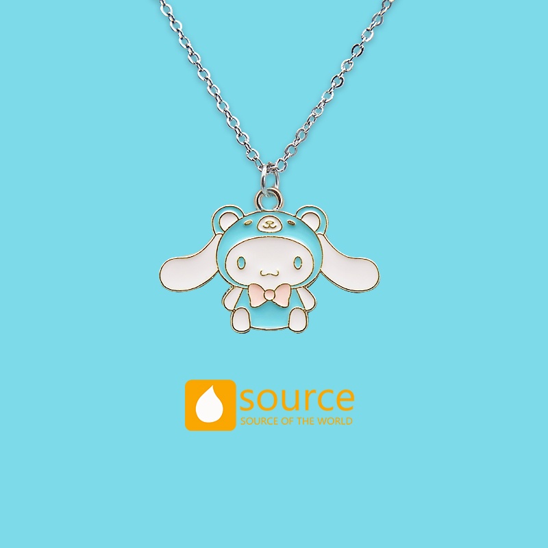 Kalung Rantai Liontin Kartun Kucing Keberuntungan Bahan Stainless Steel Alloy Untuk Wanita