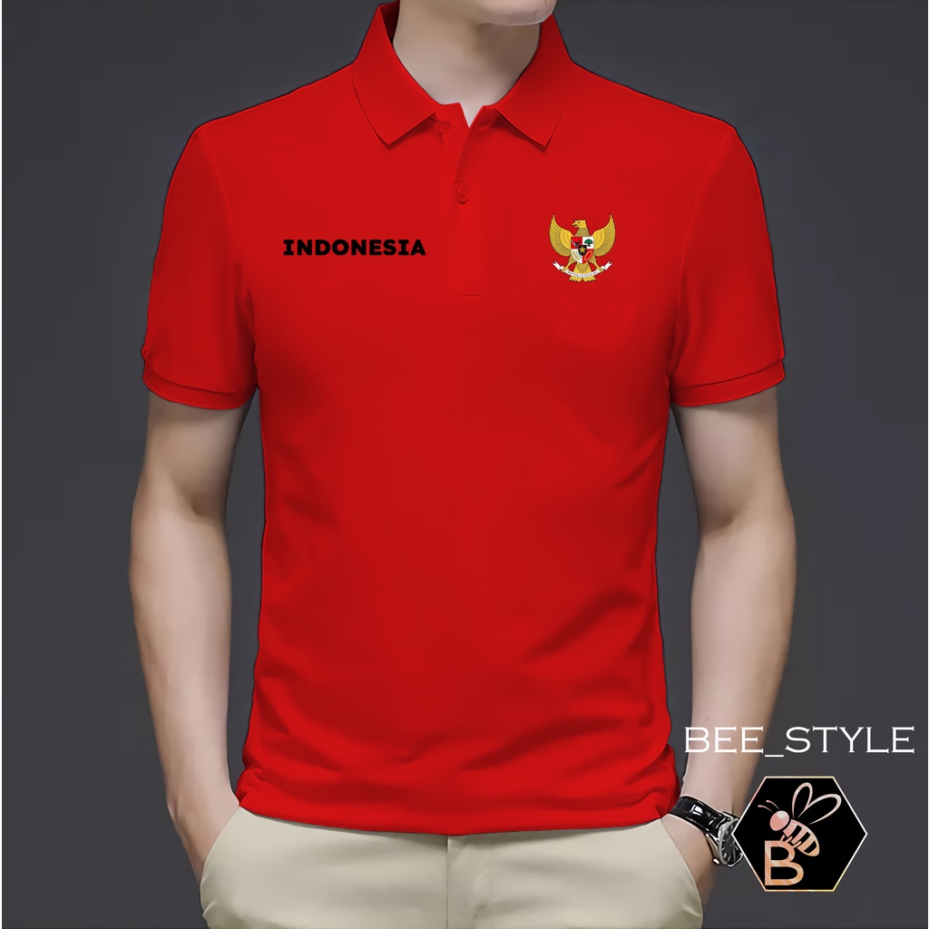 Kaos Kerah Pria Logo Garuda INDONESIA / Kaos Polo Garuda INDONESIA / Kaos Pria Polo Shirt