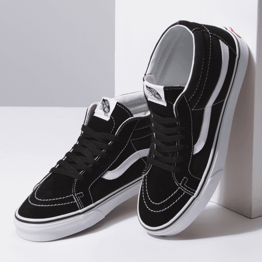 SALE DISKON! V4NS SK8-MID REISSUE BLACK/WHITE CLASSIC 100% ORIGINAL BNIB