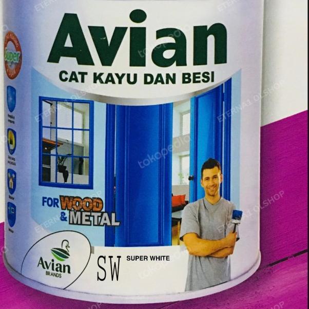 Avian SW Super white 1kg Cat besi dan kayu Putih mengkilat