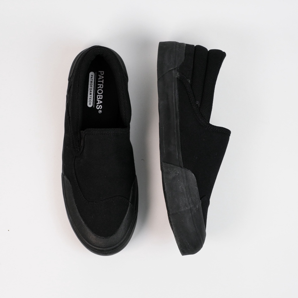 Patrobas New Ivan / Equip / Coud / Slip On All Black Original Sepatu Patrobas Petrobas Full Black