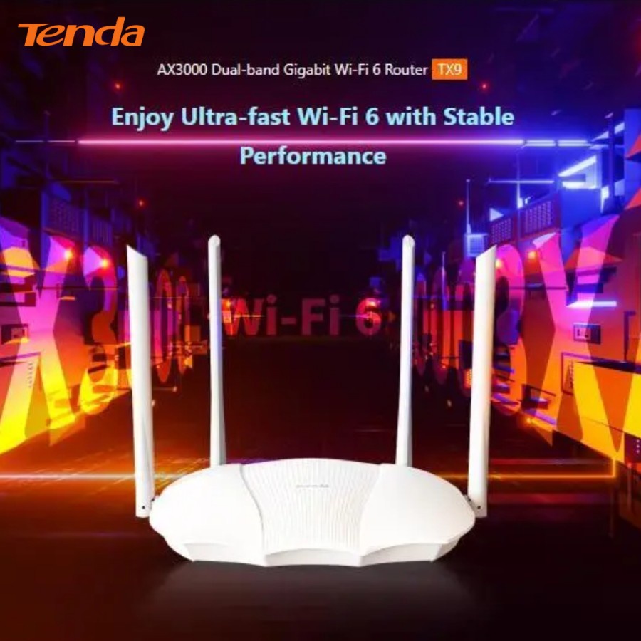 Tenda TX9 AX3000 WiFi 6 Dual Band Gigabit Wireless Router