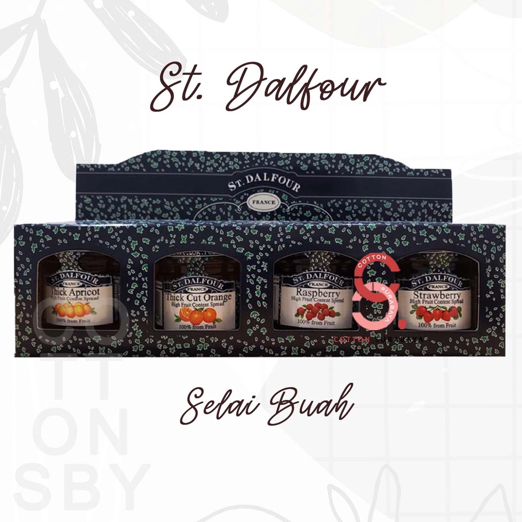 

st. dalfour stdalfour st dalfour selai jam buah orange strawberry rasberry apricot multipack 4x28gr