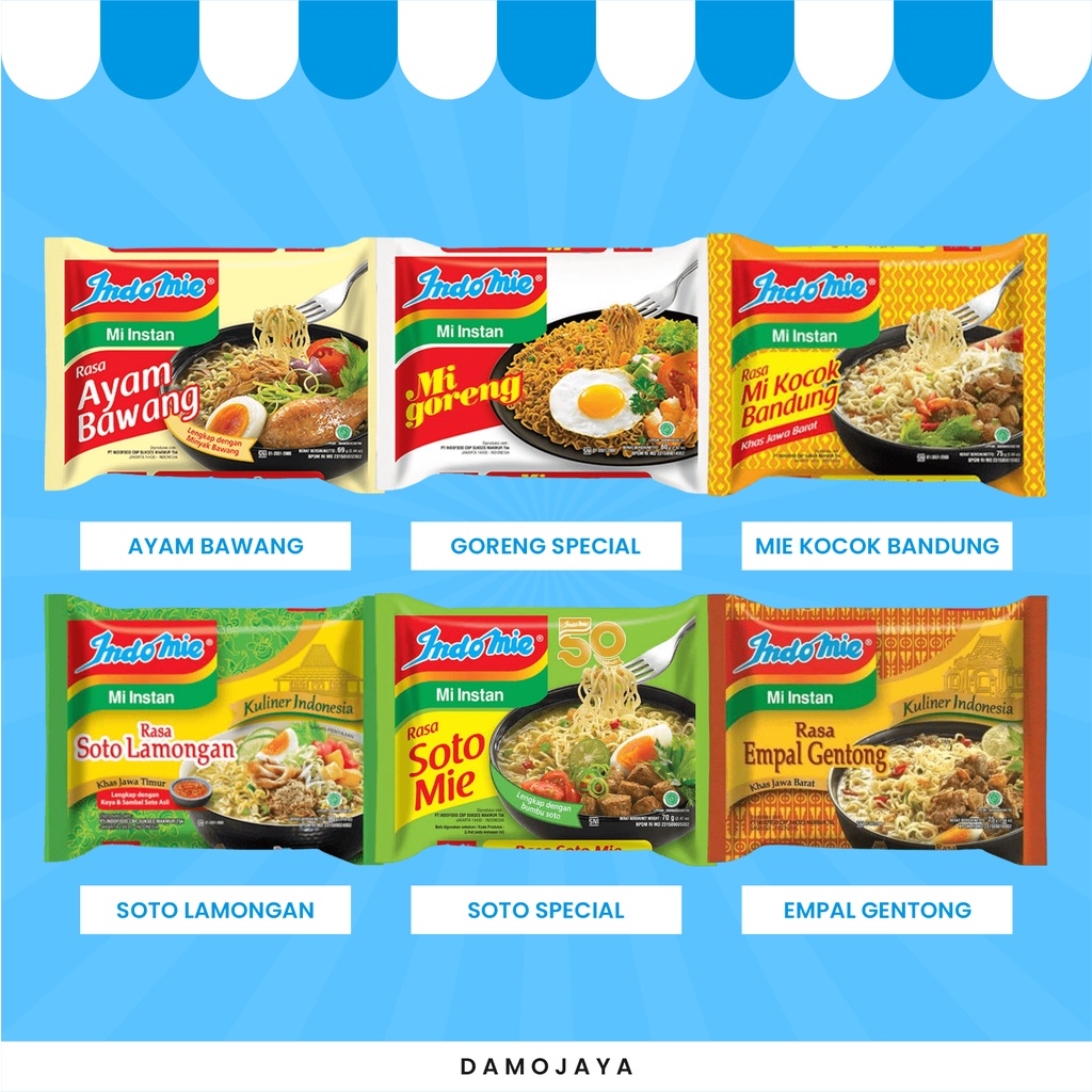 

Makanan Instan Mie Seduh Indomie Rasa Ayam Bawang Terlaris Termurah Best Seller By Damo Shop