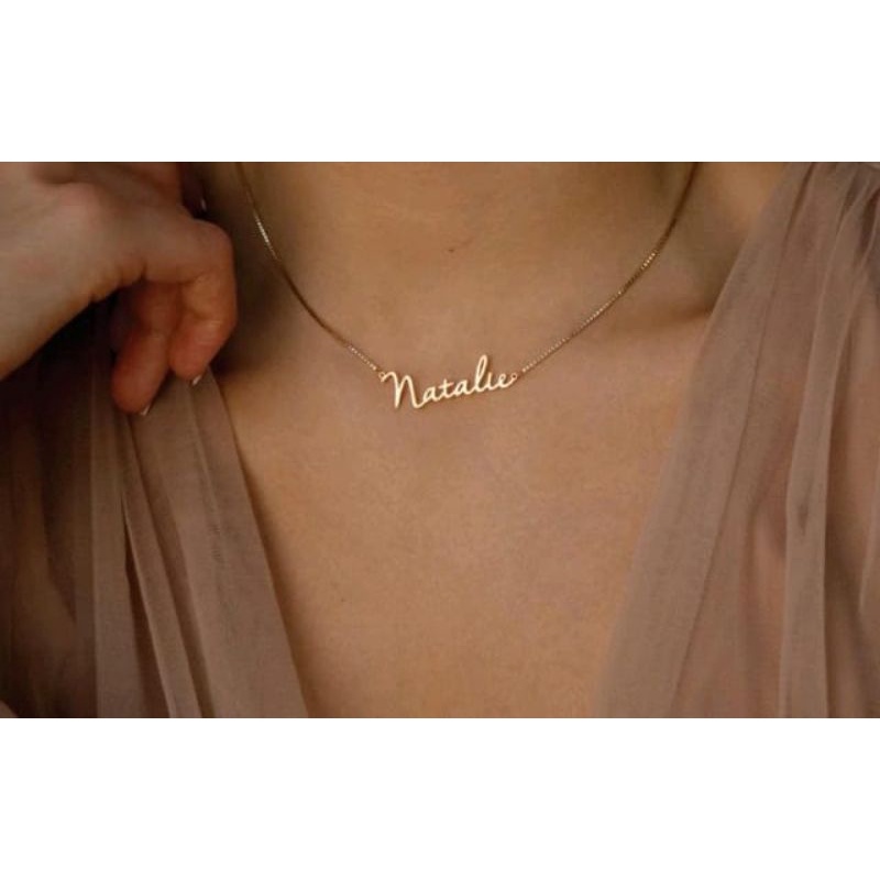 Kalung Request Nama Elegant Hadiah Kekasih Hadiah Anak Emas Asli