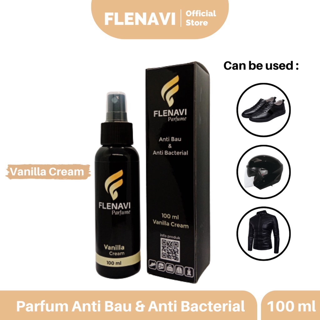 FLENAVI - Shoe Parfume Aroma Vanilla 100ml | Pewangi Sepatu Helm Anti Bau Bakteri