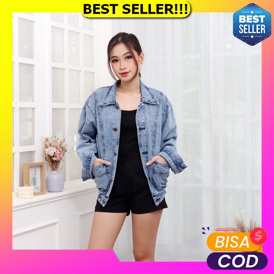 Big Sale- Jacket Jeans Wanita Biondy Crop Denim Jaket Lepis Jins Jaket Cewe Cewek Jaket Murah Terbar