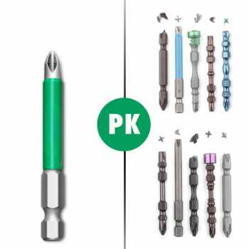 GS7i Greenery Kepala Mata Obeng Magnetic Screwdriver Bit 6 Pcs Gn006 Green Ori-YA