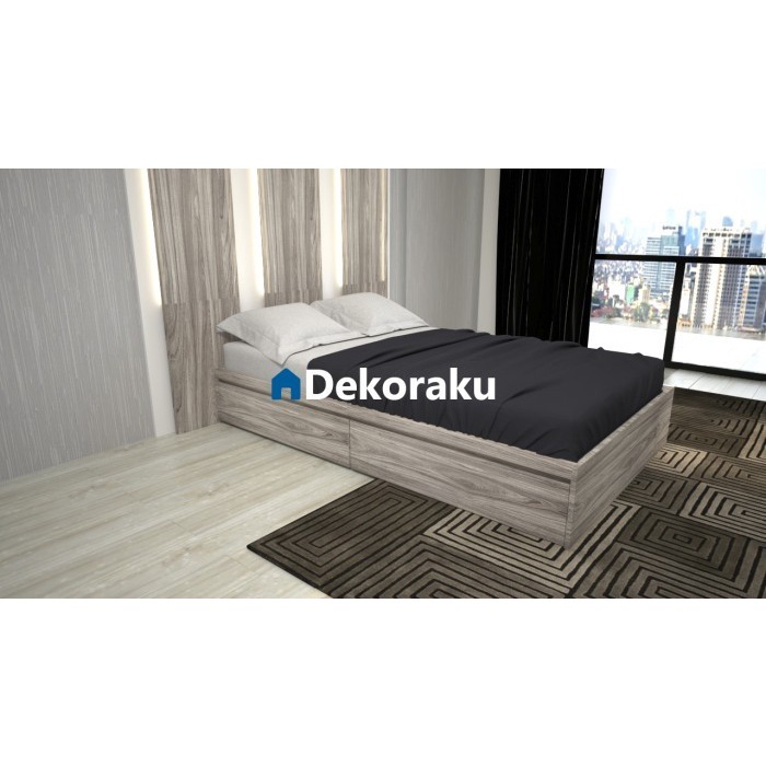 Dipan Laci Putih / Ranjang Laci Queen 160x200 Cm