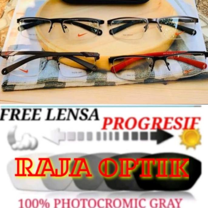 TERBAIK KACAMATA PRIA NIKE HALL FRAME + LENSA PROGRESIF PHOTOCROMIC GRAY SALE