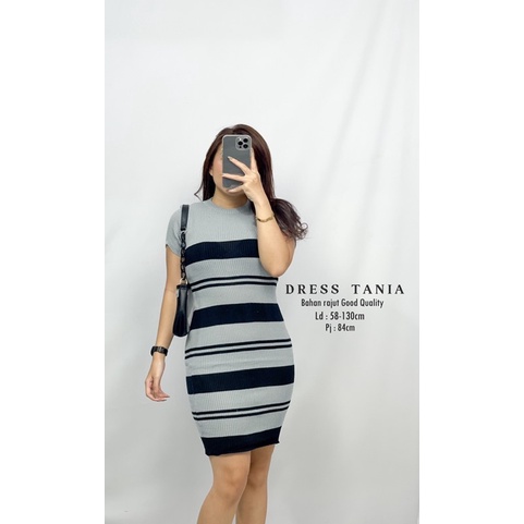 MDLV ~ BAJU RAJUT DRESS TANIA RAJUT // STRIPE DRESS RAJUT // CASUAL DRESS // FASHION WANITA