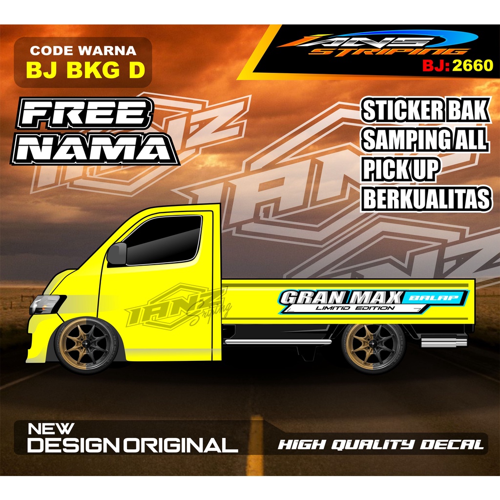 STICKER TULISAN BAK SAMPING  GRANMAX PICK UP / STICKER BAK SAMPING GRANMAX / DECAL STICKER GRANMAX PICK UP