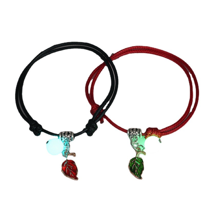 2pcs Gelang Persahabatan multi Liontin luminous Gaya Korea Untuk Pasangan