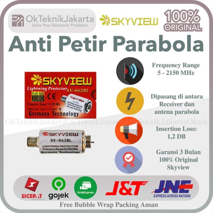 Anti Petir Skyview Untuk Lnb Receiver Parabola Tv