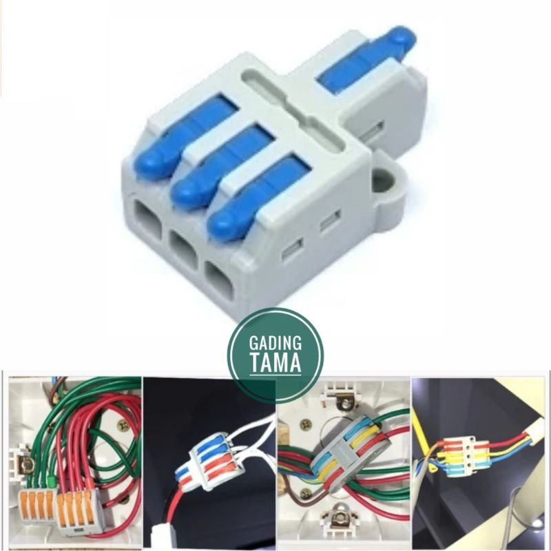 Terminal Konektor Blok Tuas (S 1-3) Sambungan Kabel Cepat