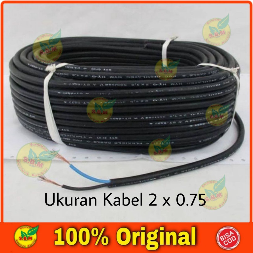 Sambungan Steker Gepeng BROCO Sambungan kabel listrik extension hitam steker gepeng Broco