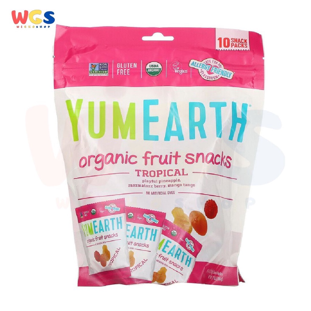 Permen YumEarth Organic Fruit Snacks Tropical Gluten Free 7oz 198g