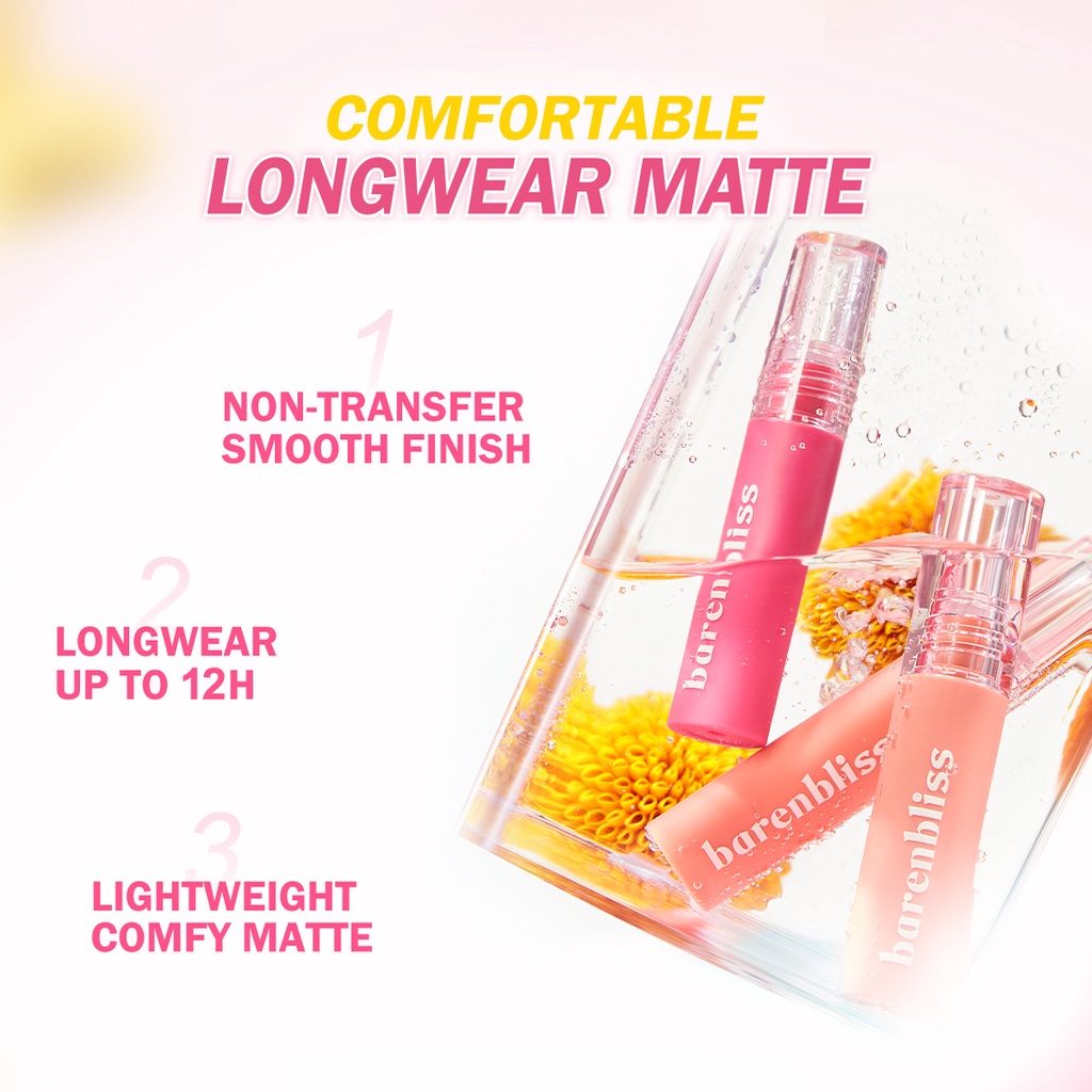 [New Launch] BNB barenbliss Korean Bloomatte Full Bloom Transferproof Matte Tint LONGLAST 12H TRANSFERPROOF