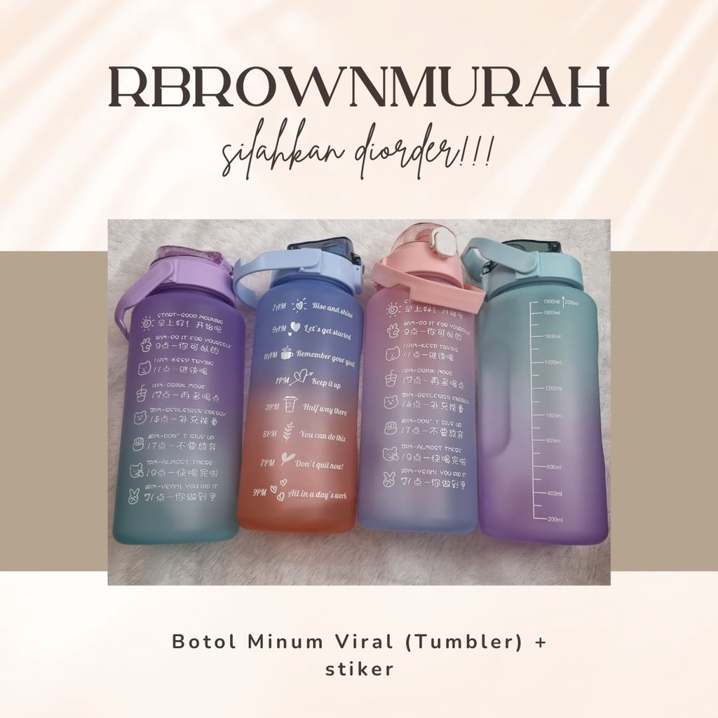 Botol Minum Viral 2L/botol minum kekinian/botol minum viral korea