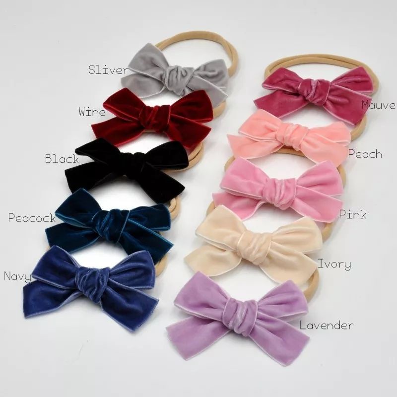 (pimenova) pita velvet nylon headband bayi bandana anak