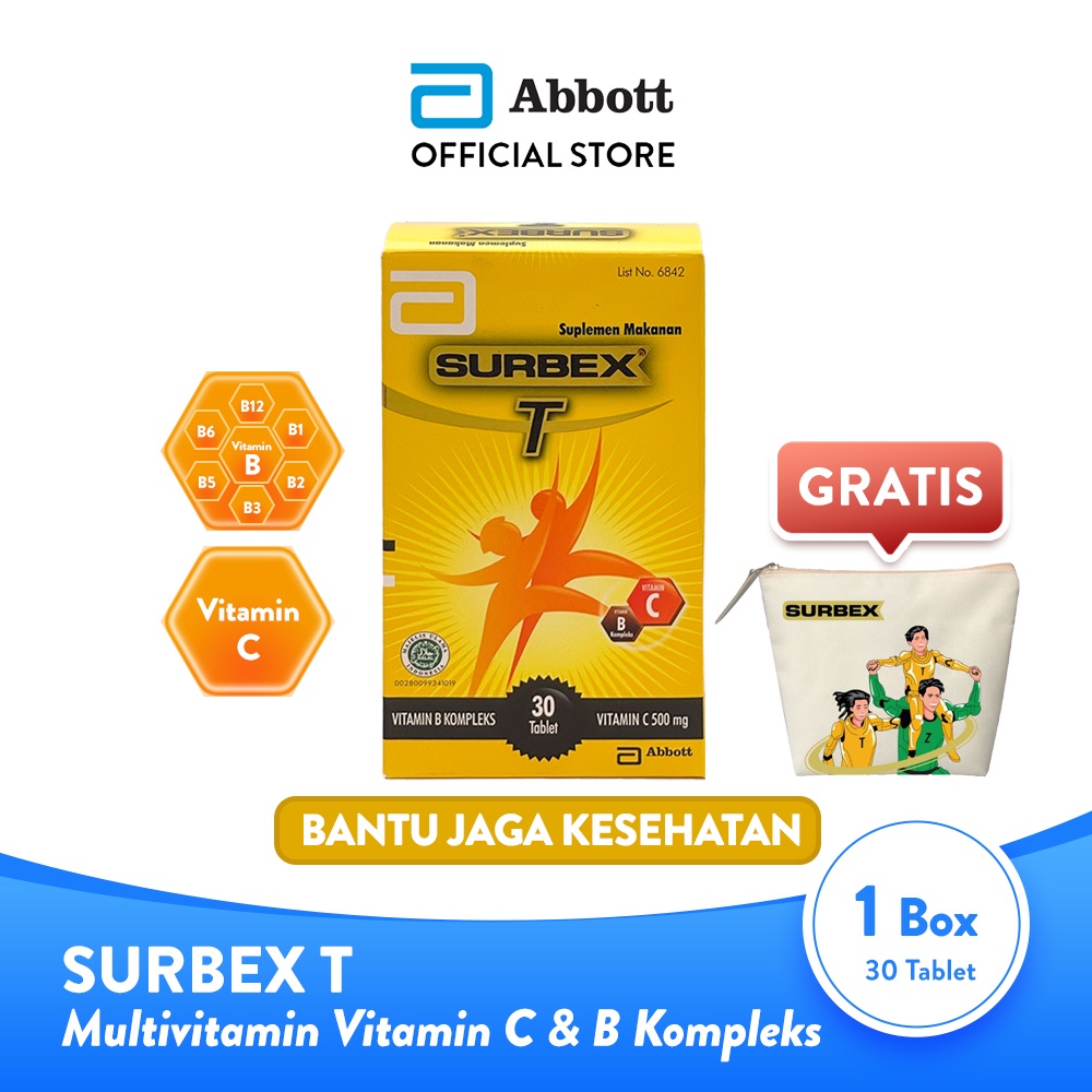 Jual Abbott Surbex T Box 30 Tablet - Vit B Kompleks & Vit C + FREE ...