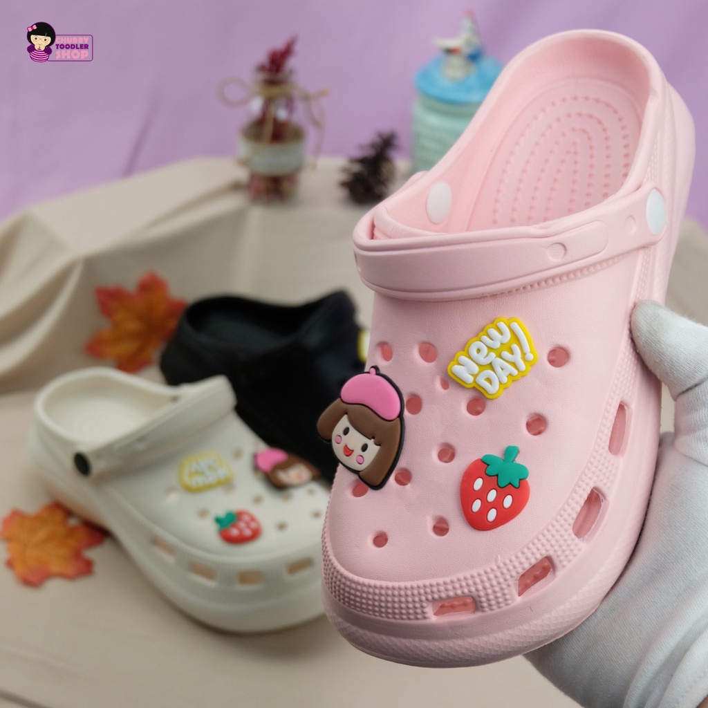 littlekiddoss Sepatu Sandal Jelly fuji Wanita Import Wedges Baim crcs Platform Sendal Clog Bapao REAL IMPORT SD2213