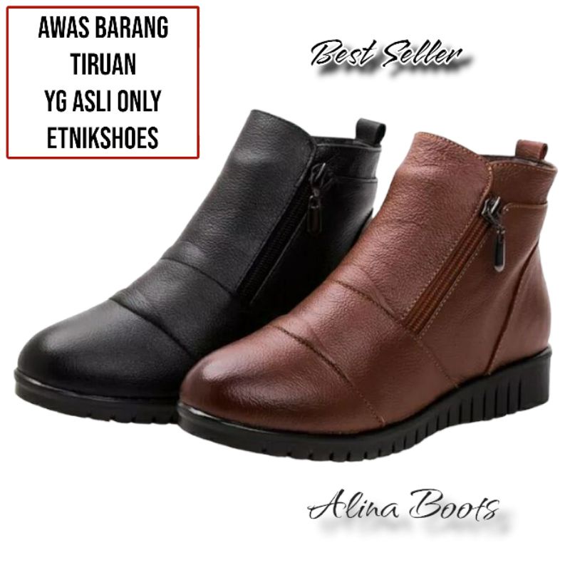 Boots Kerja Wanita Ankle boots Wanita Sepatu Kerja Wanita Alina Boots by Etnikshoes