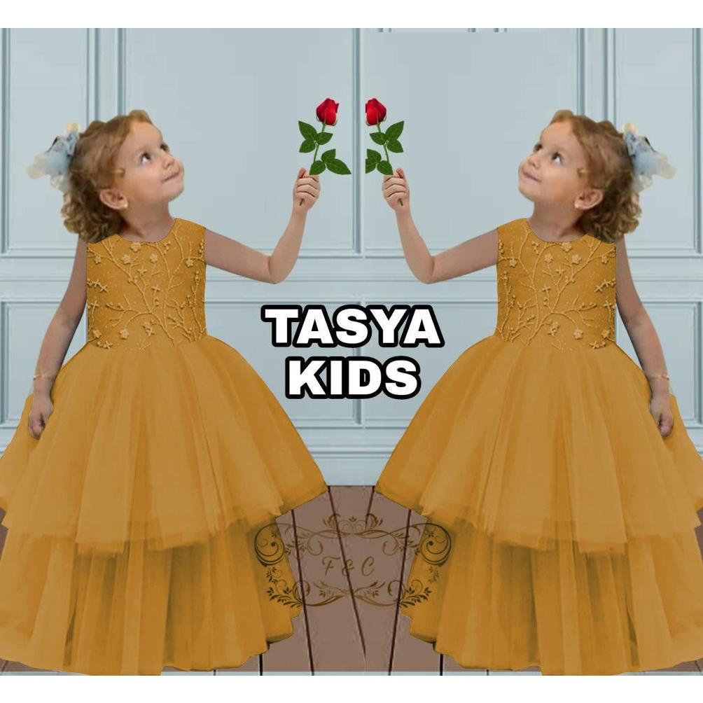 Terbaik Mz_Onlineshop / Bisa Bayar Di Tempat /Cod / Tasya Kids  / Baju Gaun Anak Perempuan / Gaun An