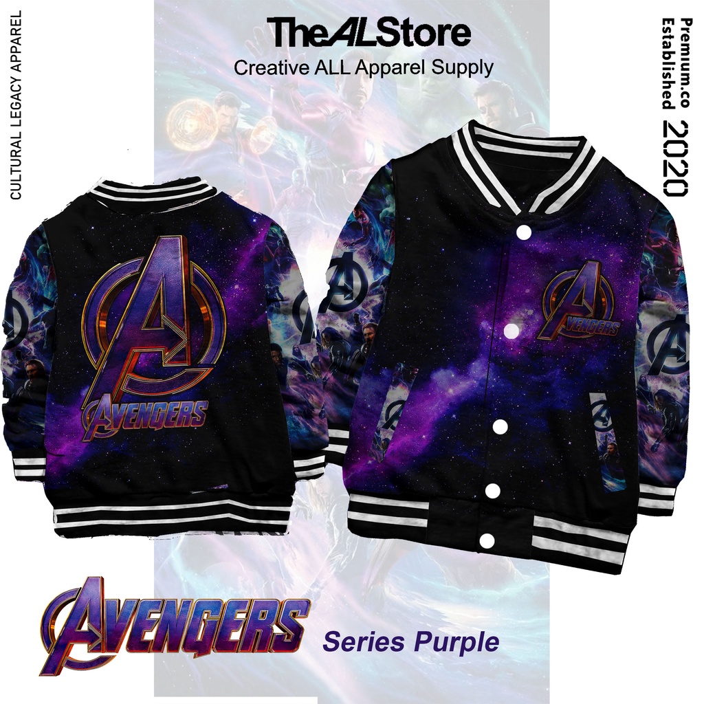 jaket anak varsity / Avengers  SERIES/ Purple Logos/Limited