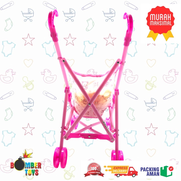 MAINAN DORONGAN BAYI BONEKA STROLLER BAYI 20193-1 Music Besar Jumbo papa mama ic