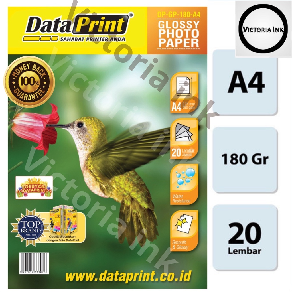 Kertas Foto Glossy 180gsm Data Print Kertas Foto Dataprint 180gsm Glossy