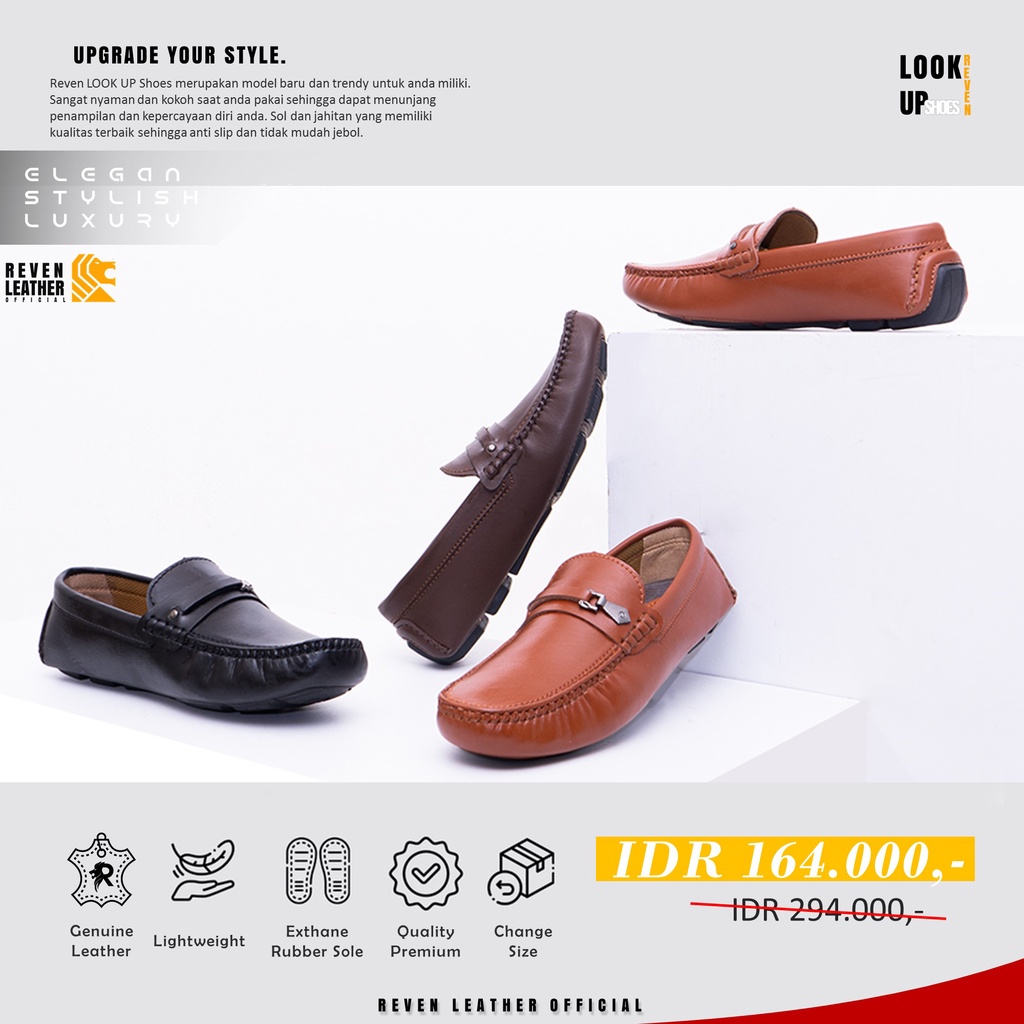 Sepatu Pantofel Pria Kerja Formal Dinas Anti Slip Loafers Casual Hitam Kasual Kantor Cowok Original