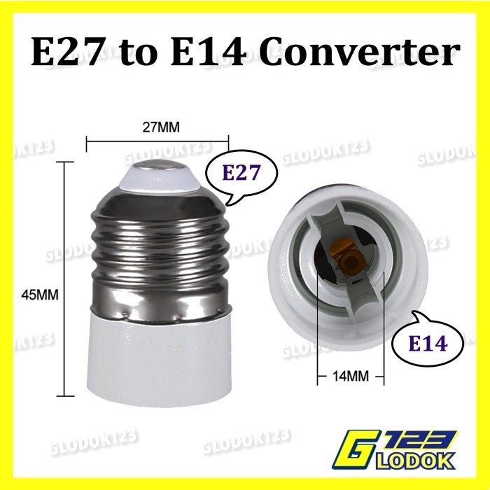 Konverter Fitting Lampu E27 ke E14 Cap Lamp Light Converter Adapter