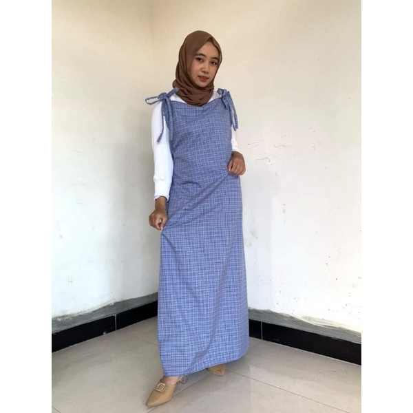 OVERALL KOTAK ANGGUN OVERALL/ JUMPSUIT OVERALL/ OVERALL KOTAK BAHAN KATUN YANDERD BY ABIDAH GALLERY