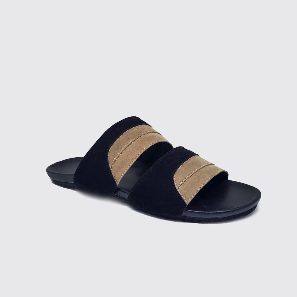 Mzio - Sandal Big Size Pria Ukuran Jumbo | Ukuran Besar 43 44 45 46 47 | ORIGINAL K-04 Slide Blacta