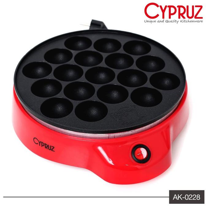 CYPRUZ Cetakan Takoyaki Pan Listrik Teflon 18 Lubang AK-0228