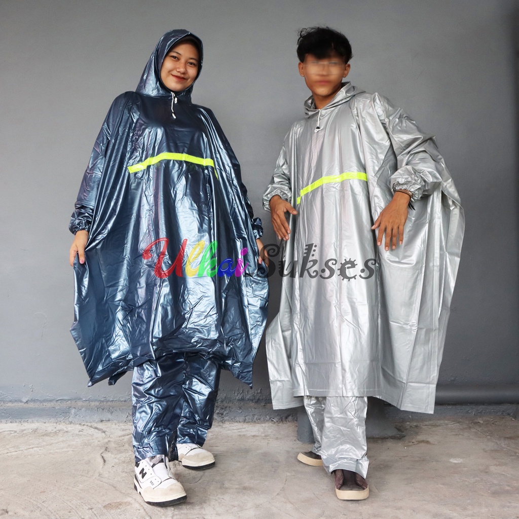 Jas Hujan Setelan Hybrid Ponco Celana - Raincoat Dewasa Pria Wanita Murah Motif Batman Terlaris