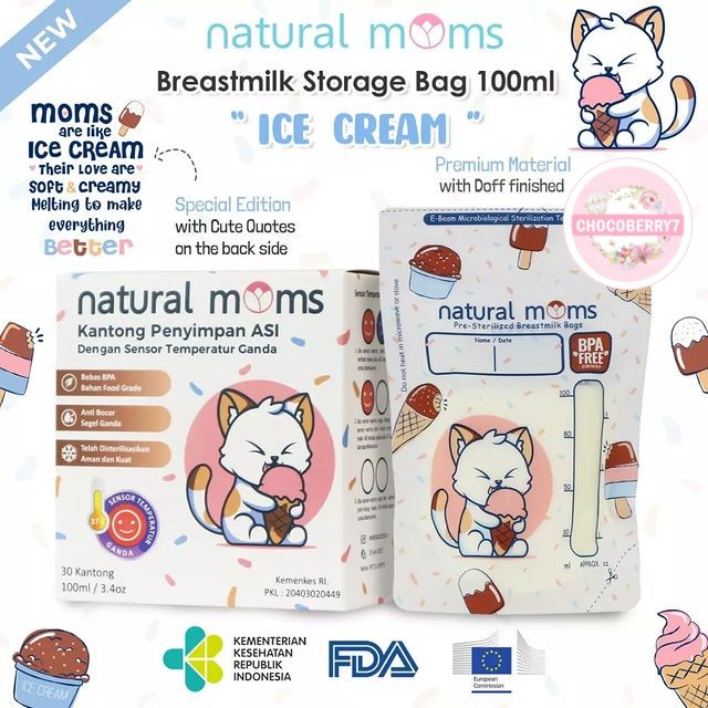 Kantong ASI Natural Moms Thermal Sensor 100ml 120ml 150ml 200ml BPA Free 100 120 150 200 ml