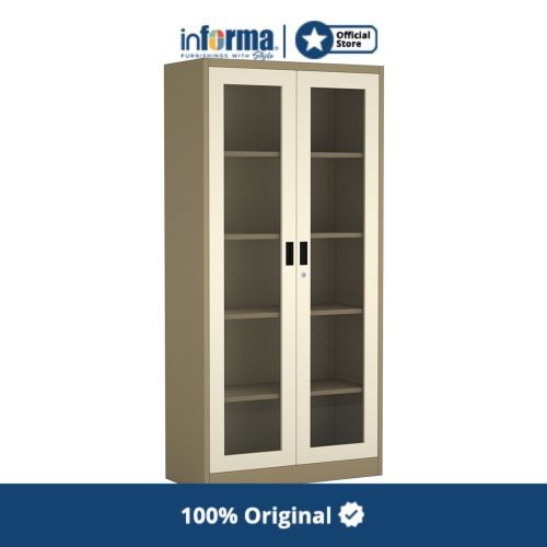 Filling Cabinet Informa Kiev Lemari Arsip 2 Pintu Kaca - Cokelat